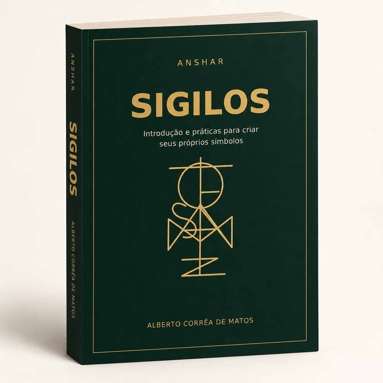 Livro Sigilos em verde e dourado